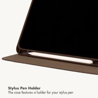 Selencia Croco Bookcase Apple iPad 11 (2025) 11 inch A16 / iPad 10 (2022) 10.9 inch - Choco Brown