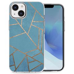 imoshion Design hoesje iPhone 14 - Grafisch Koper / Blauw