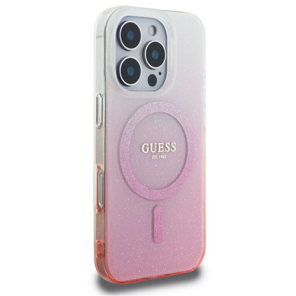 Guess MagSafe IML Glitter Gradient Case iPhone 16 Pro Max - Pink