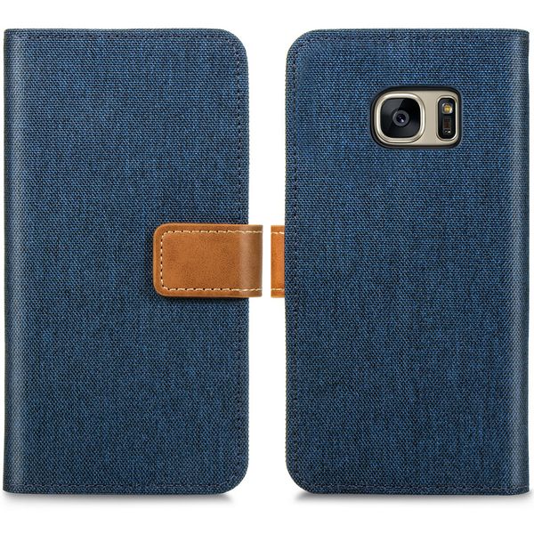 imoshion Luxe Canvas Bookcase Samsung Galaxy S7 - Donkerblauw