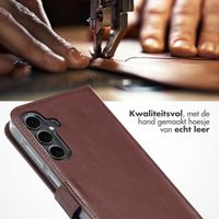 Selencia Echt Leren Bookcase Samsung Galaxy A16 - Donkerbruin