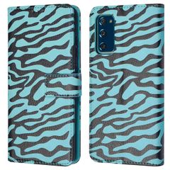 imoshion Design Bookcase Samsung Galaxy S20 FE - Black Blue Stripes