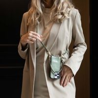 Selencia Nova Croco Telefoonhoes met Koord en Pashouder Samsung Galaxy A36 / A56 - Sage Green