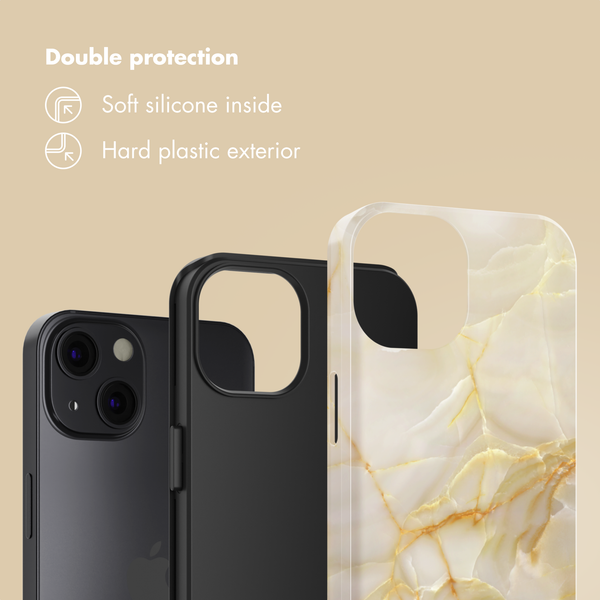 Selencia Vivid Back Cover Apple iPhone 13 - Golden Beige Marble