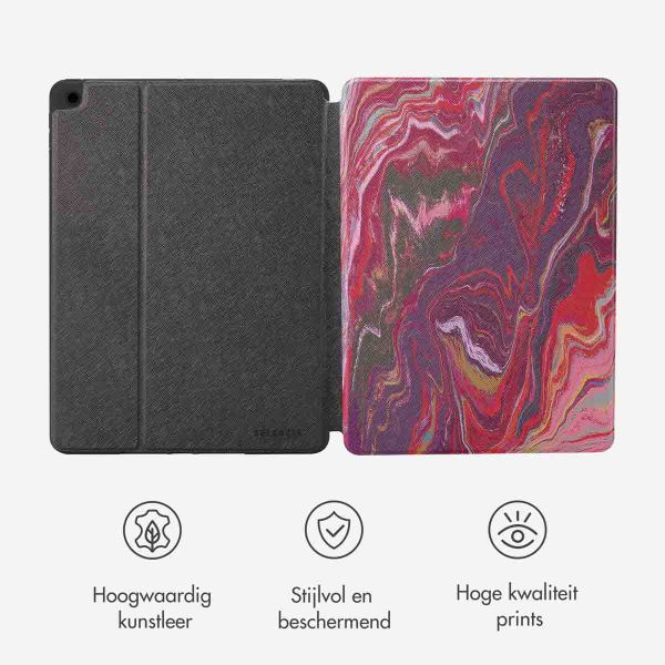 Selencia Vivid tablethoes iPad 7 (2019) / iPad 8 (2020) / iPad 9 (2021) 10.2 inch - Marble Plum