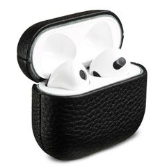 Accezz Echt Leren Case Apple AirPods 3 - Zwart