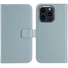 Selencia Echt Leren Bookcase Apple iPhone 16 Pro Max - Air Blue