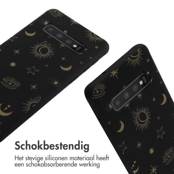 imoshion Siliconen design hoesje met koord Samsung Galaxy S10 - Sky Black