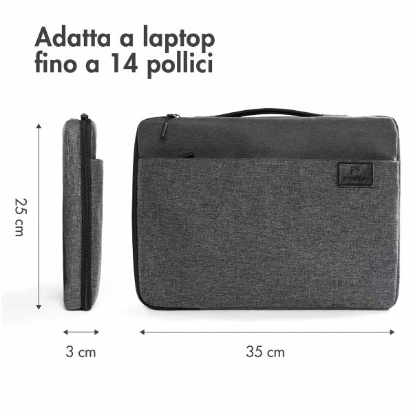 imoshion Laptop hoes 13-14 inch - Laptopsleeve met handvat - Geschikt voor laptops van 13-14 inch - Grijs