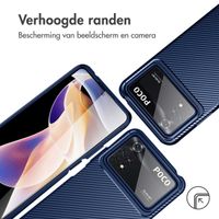 imoshion Carbon Softcase Backcover Xiaomi Poco X4 Pro - Blauw