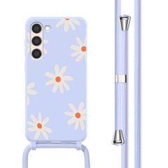 imoshion Siliconen design hoesje met koord Samsung Galaxy S23 - Lila Flower Distance