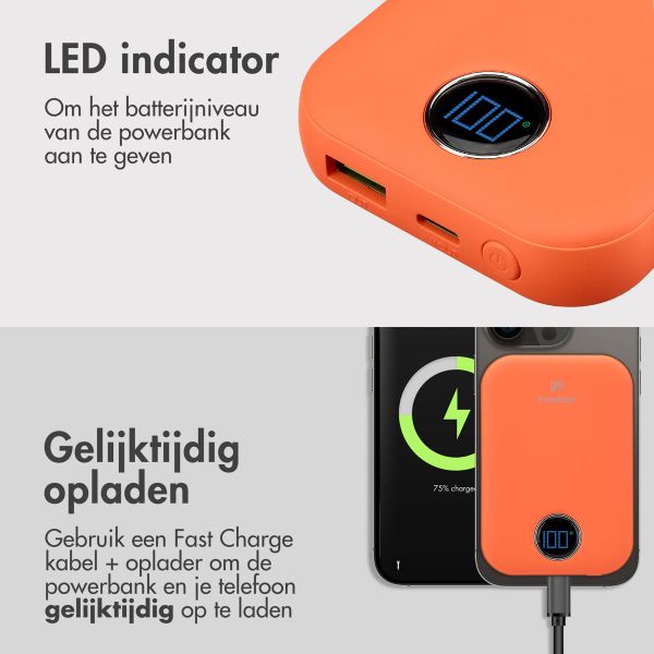 imoshion MagSafe Powerbank - 10.000 mAh - Draadloze powerbank - Apricot Crush Orange