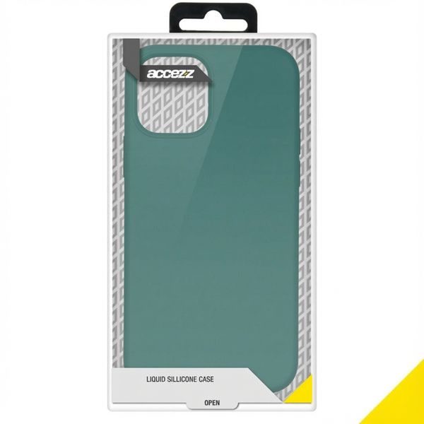 Accezz Liquid Silicone Backcover Apple iPhone 12 (Pro) - Donkergroen