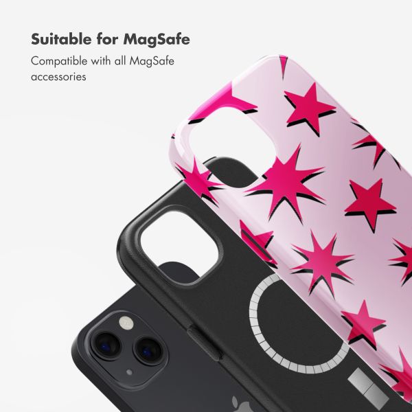 Selencia Vivid Back Cover with MagSafe Apple iPhone 13 - Stars Rubine Red Light Pink