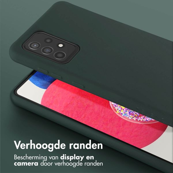 Selencia Siliconen hoesje met afneembaar koord Samsung Galaxy A52(s) (5G/4G) - Donkergroen