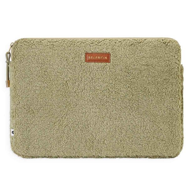 Selencia Teddy Laptop hoes 15-16 inch - Laptopsleeve - Sage Green