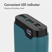 imoshion Power bank 20,000 mAh - 22.5W Fast charger - USB-C / USB-A - Petrol Green