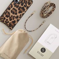 Selencia Nova Telefoonhoes met Koord en Pashouder Samsung Galaxy S25 FE - Leopard