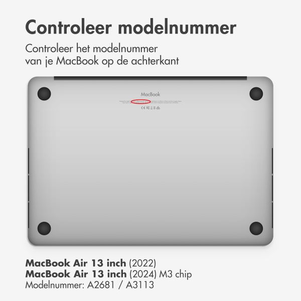 Selencia Fluwelen Cover voor de MacBook Air 13 inch (2022 / 2024 M3 chip / 2025 M4 chip A2681