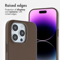 Accezz Leather Back Cover with MagSafe Apple iPhone 14 Pro - Coffee Brown