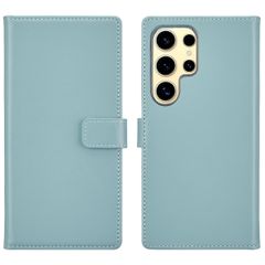 Selencia Echt Lederen Bookcase Samsung Galaxy S25 Ultra - Air Blue