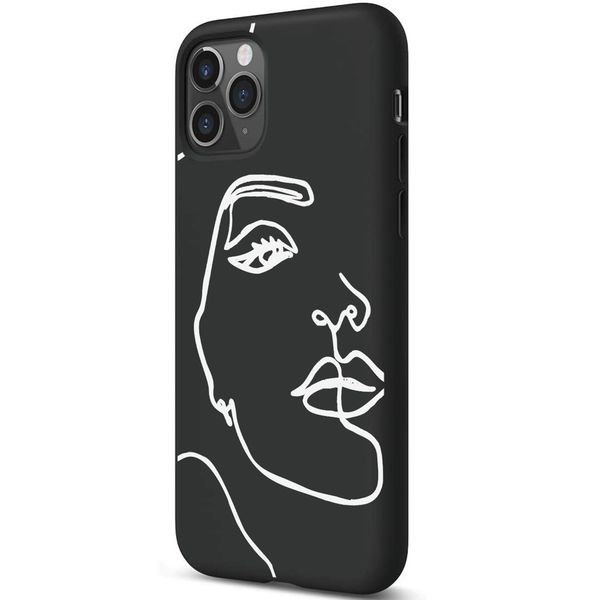 imoshion Design hoesje iPhone 11 Pro - Abstract Gezicht - Wit / Zwart