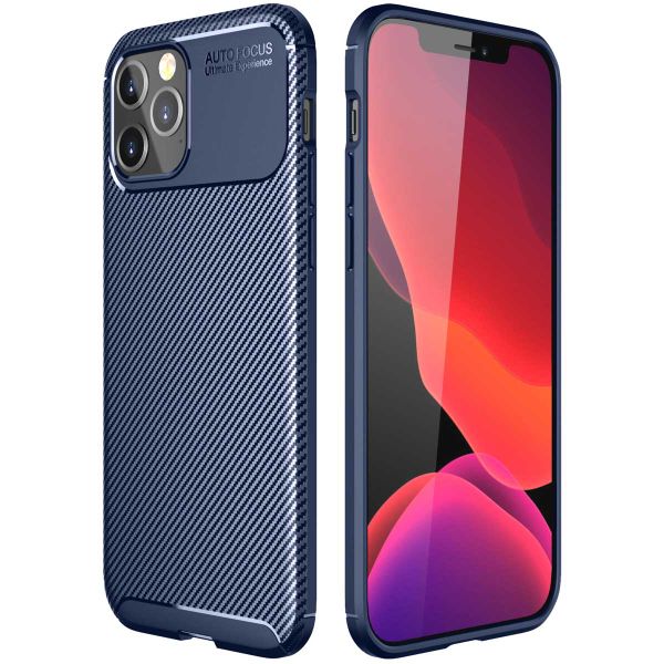 imoshion Carbon Softcase Backcover iPhone 12 (Pro) - Blauw