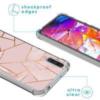 imoshion Design hoesje met koord Samsung Galaxy A70 - Grafisch Koper - Roze / Goud