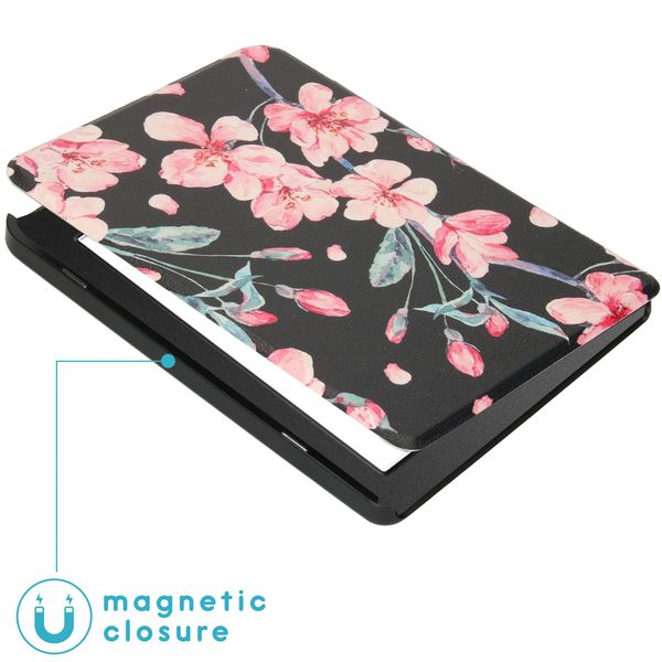 imoshion Design Slim Hard Case Bookcase Tolino Page 2 - Blossom Watercolor Black