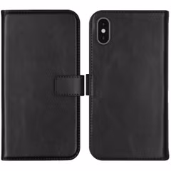 Selencia Echt Leren Bookcase iPhone X / Xs - Zwart