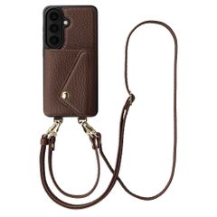 Selencia Sera Telefoonhoes met Koord en Envelop Pashouder Samsung Galaxy S26 - Chocolate Brown