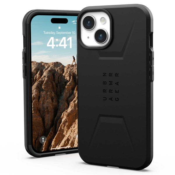 UAG Civilian Backcover MagSafe iPhone 15 - Zwart