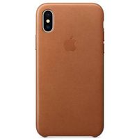 Apple Leather Backcover Apple iPhone X - Saddle Brown