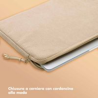 Selencia Corduroy Laptop hoes 13-14 inch - Laptopsleeve - Beige