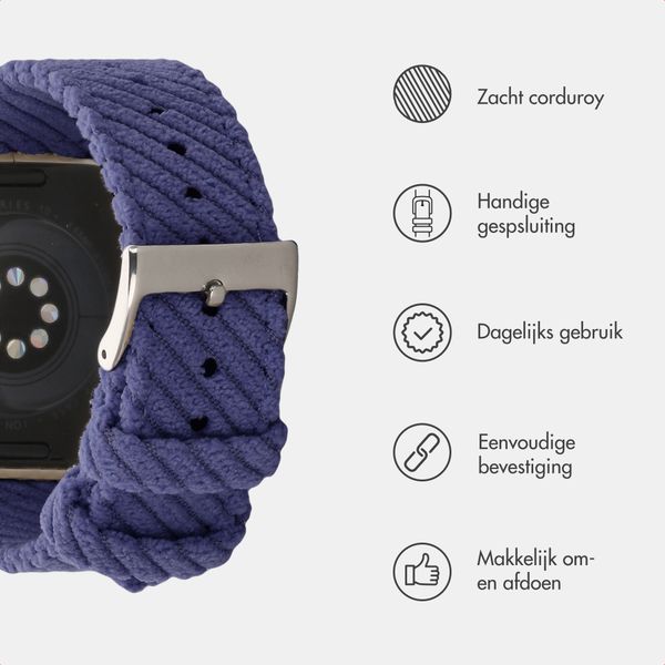 imoshion Corduroy bandje Apple Watch | 38/40/41/42 mm - Donkerblauw