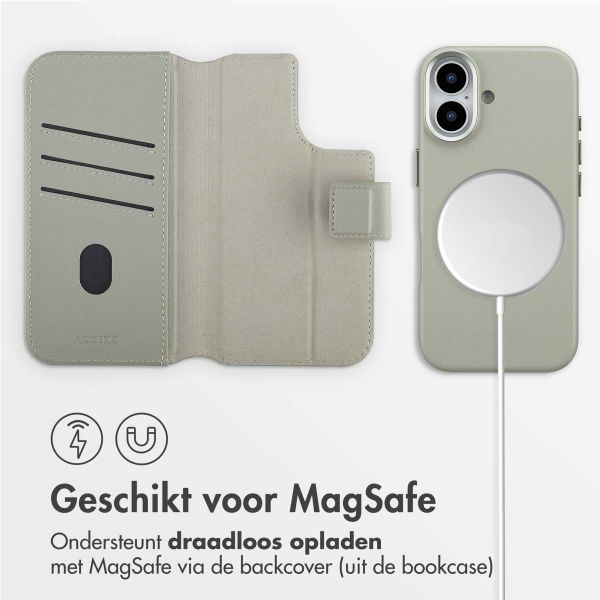 Accezz Leather Bookcase 2-in-1 met MagSafe Apple iPhone 17 - Light Grey