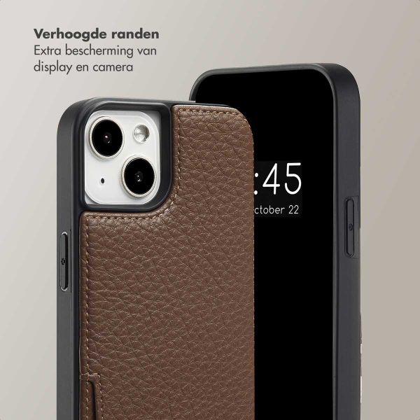 Selencia Nova Telefoonhoes met Koord en Pashouder Apple iPhone 14 / 13 - Mocha Brown