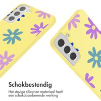 imoshion Siliconen design hoesje met koord Samsung Galaxy S22 - Yellow Flower Distance