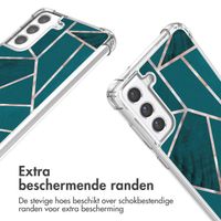 imoshion Design hoesje met koord Samsung Galaxy S21 FE - Petrol Green Graphic