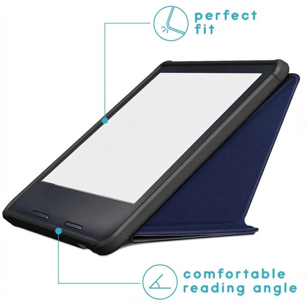imoshion Vouwbare Bookcase Kobo Libra 2 / Tolino Vision 6 - Donkerblauw