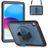 Accezz Rugged Backcover met schouderstrap Apple iPad 11 (2025) 11 inch A16 / iPad 10 (2022) 10.9 inch - Blauw