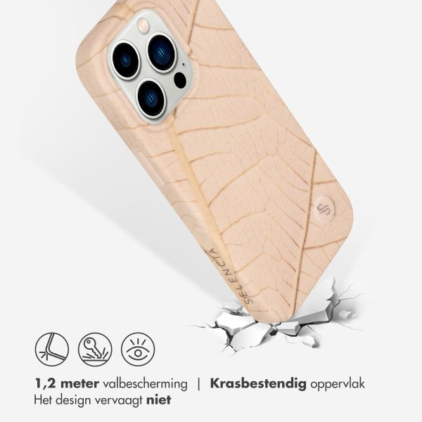 Selencia Aurora Fashion Backcover iPhone 14 Pro - Duurzaam hoesje - 100% gerecycled - Earth Leaf Beige