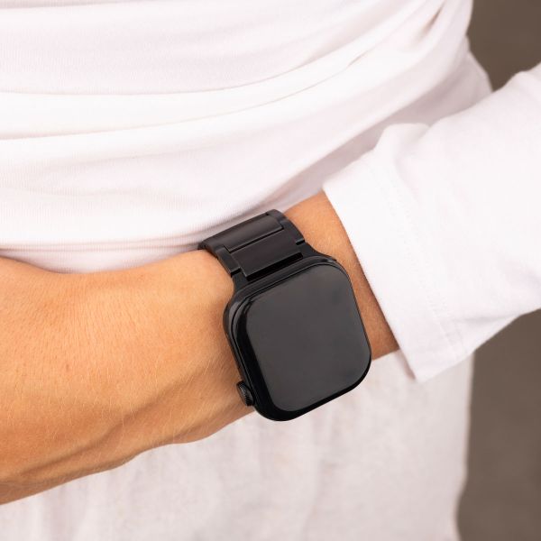 Accezz Mat Titanium bandje Apple Watch Series 1 t/m 9 / SE (38/40/41 mm) | Series 10 / 11 (42 mm) - Zwart