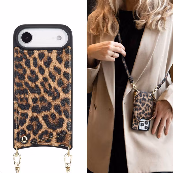 Selencia Nova Telefoonhoes met Koord en Pashouder Apple iPhone Air - Leopard