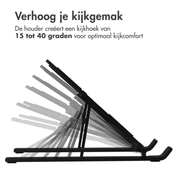 Accezz Laptop houder - Laptop standaard - Verstelbaar en opvouwbaar - Zwart