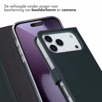 Selencia Echt Leren Bookcase Apple iPhone 17 Pro Max - Groen