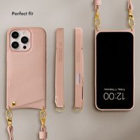 Selencia Nova Phone Case with Cord and Card Holder Apple iPhone 16 Pro - Dusty Rose