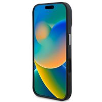 Guess Grained Triangle Case MagSafe Apple iPhone 16 - Zwart