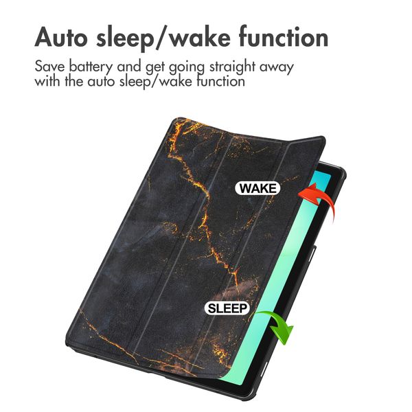 imoshion Design Trifold Case Samsung Galaxy Tab A11 Plus - Black Marble
