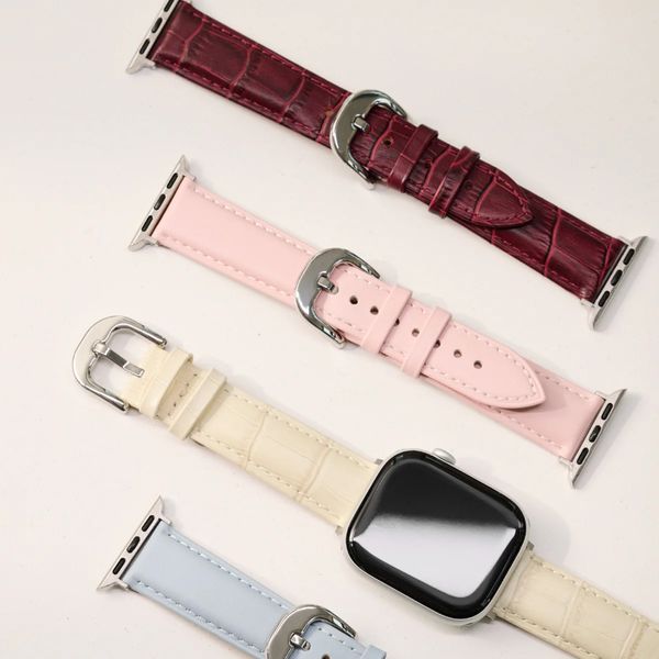 Burga Genuine Leather Band Apple Watch | 38/40/41/42 mm - Mobwife / Silver